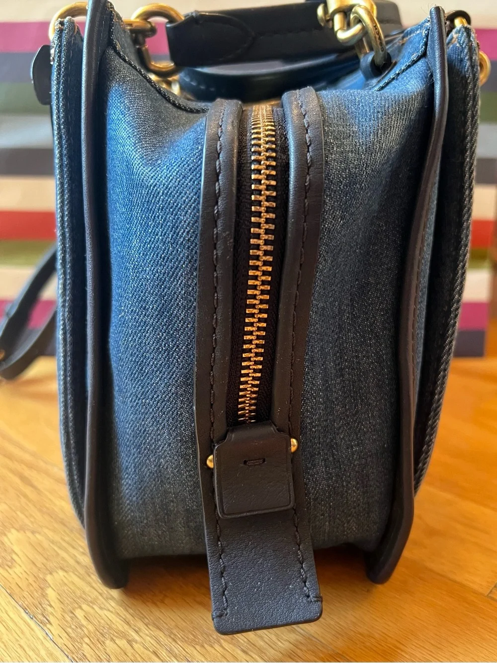 Coach Medium Blue Denim Quilted Dreamer Satchel Bag - Picture 5 of 16